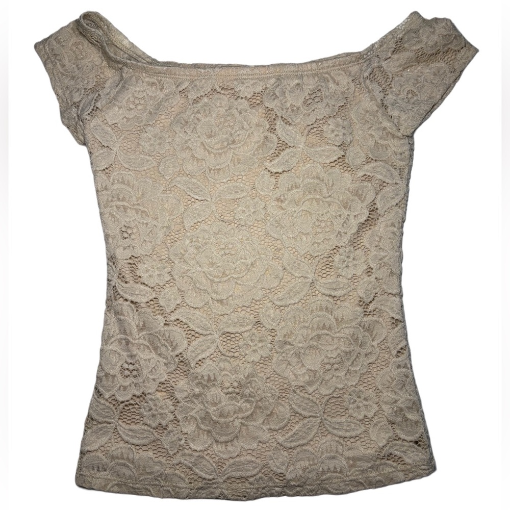 Lace off the shoulder shirt